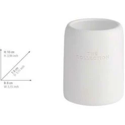 WENKO Gobelet Salle De Bain, Porte Brosse à Dent, "The Collection", Polyrésine, Ø 8x10 Cm, Blanc - Blanc -WENKO Soldes 6580495 3