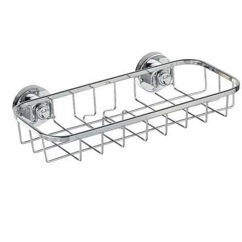 WENKO Etagère Murale Salle De Bain, Panier De Douche Fixation Sans Perçage Power-Loc®, Bovino, Acier Inox, 22,5x6x11,5 Cm, Brillant - Brillant 3 WENKO Etagère Murale Salle De Bain, Panier De Douche Fixation Sans Perçage Power-Loc®, Bovino, Acier Inox, 22,5x6x11,5 Cm, Brillant - Brillant