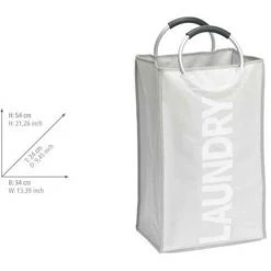 WENKO Panier à Linge Souple Stone Uno "Laundry", Panier à Linge Sale Avec Poignée De Transport, Capacité 44L, Polyester - Aluminium, 34x54x24 Cm, Beige - Beige 6 WENKO Panier à Linge Souple Stone Uno "Laundry", Panier à Linge Sale Avec Poignée De Transport, Capacité 44L, Polyester - Aluminium, 34x54x24 Cm, Beige - Beige -WENKO Soldes 6580512 2