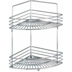 WENKO Etagère Murale D'angle De Douche, Milano, 2 Paniers D'angle De Douche, Fixation Murale, Chrome, 31,5x37x22,5 Cm, Brillant - Chromé