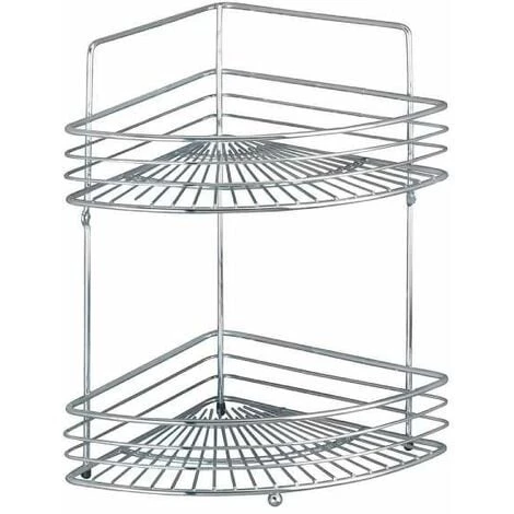 WENKO Etagère Murale D'angle De Douche, Milano, 2 Paniers D'angle De Douche, Fixation Murale, Chrome, 31,5x37x22,5 Cm, Brillant - Chromé 3 WENKO Etagère Murale D'angle De Douche, Milano, 2 Paniers D'angle De Douche, Fixation Murale, Chrome, 31,5x37x22,5 Cm, Brillant - Chromé