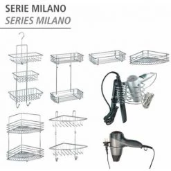 WENKO Etagère Murale D'angle De Douche, Milano, 2 Paniers D'angle De Douche, Fixation Murale, Chrome, 31,5x37x22,5 Cm, Brillant - Chromé 11 WENKO Etagère Murale D'angle De Douche, Milano, 2 Paniers D'angle De Douche, Fixation Murale, Chrome, 31,5x37x22,5 Cm, Brillant - Chromé -WENKO Soldes 6580515 5