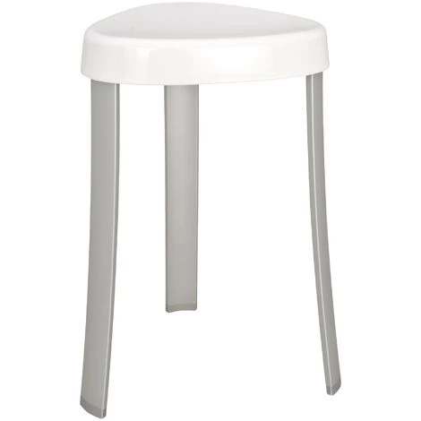 WENKO Tabouret Salle De Bain Blanc, Tabouret Douche, Corrente, Aluminium - Plastique, 37x45x37 Cm, Blanc - Brillant - Blanc 3 WENKO Tabouret Salle De Bain Blanc, Tabouret Douche, Corrente, Aluminium - Plastique, 37x45x37 Cm, Blanc - Brillant - Blanc