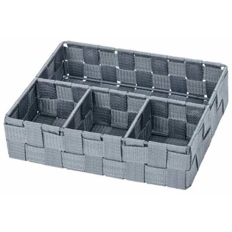 WENKO Organiseur Salle De Bain Adria Petit, Rangement Salle De Bain 4 Compartiments, Polypropylène, 26x17x6.5 Cm, Gris - Gris 3 WENKO Organiseur Salle De Bain Adria Petit, Rangement Salle De Bain 4 Compartiments, Polypropylène, 26x17x6.5 Cm, Gris - Gris