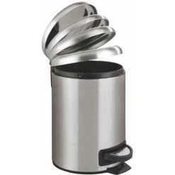 WENKO Petite Poubelle Salle De Bain à Pédale 3L, Fermeture Avec Frein De Chute, Leman, Acier Inox, 17x25x22,5 Cm, Mat - Satiné 6 WENKO Petite Poubelle Salle De Bain à Pédale 3L, Fermeture Avec Frein De Chute, Leman, Acier Inox, 17x25x22,5 Cm, Mat - Satiné -WENKO Soldes 6580540 2