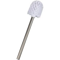 WENKO Brosse WC De Rechange Pour Porte-brosse WC Avec Manche En Acier Inox Mat, Polypropylène, Ø 8x35 Cm, Blanc - Mat