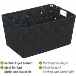 WENKO Panier salle de bain Adria, Rangement Salle De Bain S, Polypropylène, 30x20x15 Cm, noir - Noir 9 WENKO Panier salle de bain Adria, Rangement Salle De Bain S, Polypropylène, 30x20x15 Cm, noir - Noir -WENKO Soldes 6580547 3