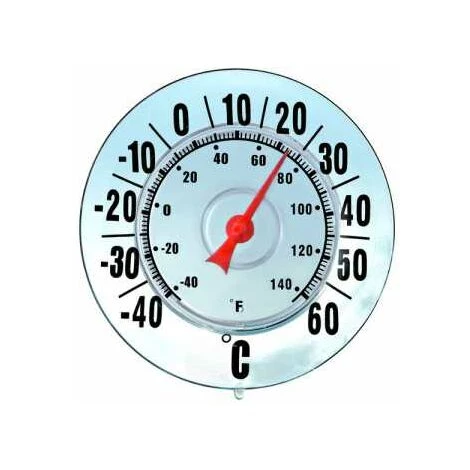 WENKO Thermomètre Extérieur, Thermometre Extérieur Ventouse, à Fixer Sur Une Fenêtre, Affichage En Degrés Celcius Et Fahrenheit, Sans Mercure, Plastique, ø19,5 Cm, Transparent - Transparent 3 WENKO Thermomètre Extérieur, Thermometre Extérieur Ventouse, à Fixer Sur Une Fenêtre, Affichage En Degrés Celcius Et Fahrenheit, Sans Mercure, Plastique, ø19,5 Cm, Transparent - Transparent