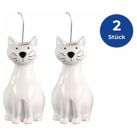 WENKO Saturateur Radiateur, Humidificateur D'air En Céramique, Chat, Lot De 2, Céramique, 10,5x21x5,5 Cm, Blanc - Blanc 4 WENKO Saturateur Radiateur, Humidificateur D'air En Céramique, Chat, Lot De 2, Céramique, 10,5x21x5,5 Cm, Blanc - Blanc – Image 2