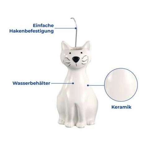 WENKO Saturateur Radiateur, Humidificateur D'air En Céramique, Chat, Lot De 2, Céramique, 10,5x21x5,5 Cm, Blanc - Blanc 6 WENKO Saturateur Radiateur, Humidificateur D'air En Céramique, Chat, Lot De 2, Céramique, 10,5x21x5,5 Cm, Blanc - Blanc – Image 4