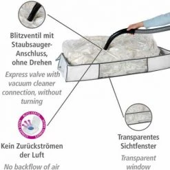 WENKO Housse Rangement Sous Vide Avec Boîte De Rangement, Soft Box XL, 75% D'économie De Place, Protège Les Textiles De L'humidité Et Des Mites, Plastique, 105x45x15 Cm, Blanc - Transparent - Blanc -WENKO Soldes 6580574 3