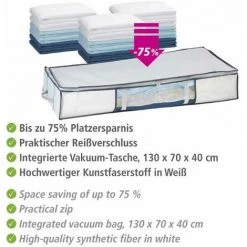 WENKO Housse Rangement Sous Vide Avec Boîte De Rangement, Soft Box XL, 75% D'économie De Place, Protège Les Textiles De L'humidité Et Des Mites, Plastique, 105x45x15 Cm, Blanc - Transparent - Blanc -WENKO Soldes 6580574 4
