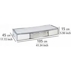 WENKO Housse Rangement Sous Vide Avec Boîte De Rangement, Soft Box XL, 75% D'économie De Place, Protège Les Textiles De L'humidité Et Des Mites, Plastique, 105x45x15 Cm, Blanc - Transparent - Blanc -WENKO Soldes 6580574 5