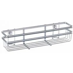 WENKO Etagère à Epices Murale Style, Etagère Murale Cuisine Fixation Sans Perçage Possible Avec Adaptateur Loc, Métal, 30x7x7 Cm, Brillant - Argent Brillant