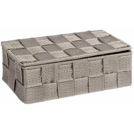 WENKO Petit Panier Rangement Salle De Bain Avec Couvercle Adria, Petite Boite Avec Couvercle, Polyporpylène, 18x10x6.5 Cm, Taupe - Gris - Taupe 4 WENKO Petit Panier Rangement Salle De Bain Avec Couvercle Adria, Petite Boite Avec Couvercle, Polyporpylène, 18x10x6.5 Cm, Taupe - Gris - Taupe – Image 2