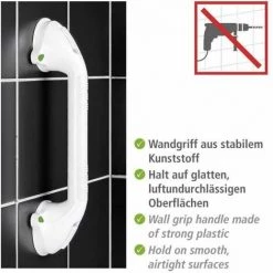 WENKO Poignée Baignoire De Sécurité Secura, Barre D'appui Salle De Bain, Fixation Sans Perçage Ventouse, Plastique, 42x11,5x8,5 Cm, Blanc - Blanc 9 WENKO Poignée Baignoire De Sécurité Secura, Barre D'appui Salle De Bain, Fixation Sans Perçage Ventouse, Plastique, 42x11,5x8,5 Cm, Blanc - Blanc -WENKO Soldes 6580592 3