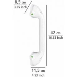 WENKO Poignée Baignoire De Sécurité Secura, Barre D'appui Salle De Bain, Fixation Sans Perçage Ventouse, Plastique, 42x11,5x8,5 Cm, Blanc - Blanc 10 WENKO Poignée Baignoire De Sécurité Secura, Barre D'appui Salle De Bain, Fixation Sans Perçage Ventouse, Plastique, 42x11,5x8,5 Cm, Blanc - Blanc -WENKO Soldes 6580592 4