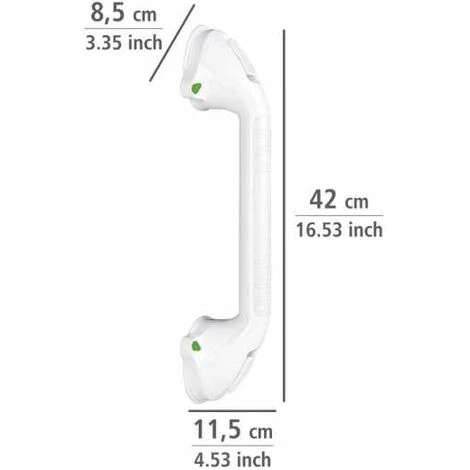 WENKO Poignée Baignoire De Sécurité Secura, Barre D'appui Salle De Bain, Fixation Sans Perçage Ventouse, Plastique, 42x11,5x8,5 Cm, Blanc - Blanc 6 WENKO Poignée Baignoire De Sécurité Secura, Barre D'appui Salle De Bain, Fixation Sans Perçage Ventouse, Plastique, 42x11,5x8,5 Cm, Blanc - Blanc – Image 4