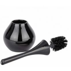 WENKO Brosse WC Flakon, Porte Brosse WC Céramique Et Brosse WC Noire, Céramique - Plastique, ø17,0x41,5 Cm, Noir - Noir 6 WENKO Brosse WC Flakon, Porte Brosse WC Céramique Et Brosse WC Noire, Céramique - Plastique, ø17,0x41,5 Cm, Noir - Noir -WENKO Soldes 6580593 2