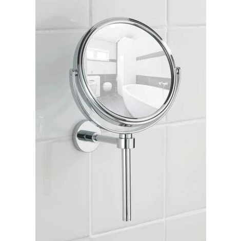 WENKO Miroir Grossissant Mural, Miroir Grossissant X3, Power-Loc® Fixation Sans Perçage, Elegance, Acier Ø 15 Cm, Brillant - Chromé 4 WENKO Miroir Grossissant Mural, Miroir Grossissant X3, Power-Loc® Fixation Sans Perçage, Elegance, Acier Ø 15 Cm, Brillant - Chromé – Image 2