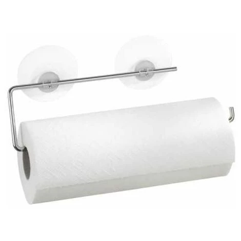 WENKO Porte Sopalin Mural Sans Perçage Static-Loc®, Dévidoir Essuie Tout Mural Sans Perçage, Ventouse Repositionnable, Métal, 8,5x30 Cm, Argent - Argent Brillant 4 WENKO Porte Sopalin Mural Sans Perçage Static-Loc®, Dévidoir Essuie Tout Mural Sans Perçage, Ventouse Repositionnable, Métal, 8,5x30 Cm, Argent - Argent Brillant – Image 2