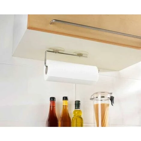 WENKO Porte Sopalin Mural Sans Perçage Static-Loc®, Dévidoir Essuie Tout Mural Sans Perçage, Ventouse Repositionnable, Métal, 8,5x30 Cm, Argent - Argent Brillant 5 WENKO Porte Sopalin Mural Sans Perçage Static-Loc®, Dévidoir Essuie Tout Mural Sans Perçage, Ventouse Repositionnable, Métal, 8,5x30 Cm, Argent - Argent Brillant – Image 3