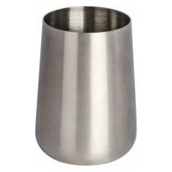 WENKO Gobelet Salle De Bain, Porte Brosse à Dent, Solid, Acier Inox, Ø 8x10 Cm, Mat - Satiné