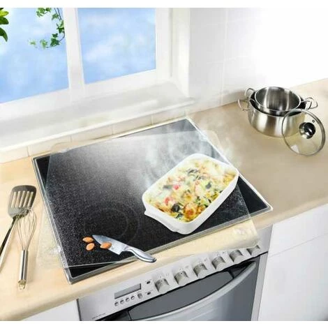 WENKO Protection Plaque De Cuisson En Verre, Couvre Plaque De Cuisson Universel, 3 En 1, Verre Trempé, 50x56 Cm, Transparent 7 WENKO Protection Plaque De Cuisson En Verre, Couvre Plaque De Cuisson Universel, 3 En 1, Verre Trempé, 50x56 Cm, Transparent – Image 5