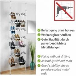 WENKO Étagère à Chaussures Télescopique, Rangement Chaussures Gain De Place Atlas, 42 Paires De Chaussures -WENKO Soldes 6580641 3