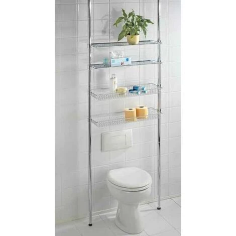 WENKO Etagère Salle De Bain, étagère Télescopique, Bolsena, Acier, 71x65-285x20 Cm, Brillant 4 WENKO Etagère Salle De Bain, étagère Télescopique, Bolsena, Acier, 71x65-285x20 Cm, Brillant – Image 2