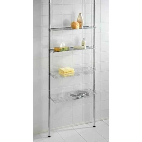 WENKO Etagère Salle De Bain, étagère Télescopique, Bolsena, Acier, 71x65-285x20 Cm, Brillant 5 WENKO Etagère Salle De Bain, étagère Télescopique, Bolsena, Acier, 71x65-285x20 Cm, Brillant – Image 3