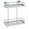 WENKO Etagère Murale Salle De Bain XL Sion, 2 Paniers De Douche Fixation Sans Perçage Power-Loc®, Acier, 26x31,5x13,5 Cm, Chromé 1 WENKO Etagère Murale Salle De Bain XL Sion, 2 Paniers De Douche Fixation Sans Perçage Power-Loc®, Acier, 26x31,5x13,5 Cm, Chromé -WENKO Soldes 6580659 1