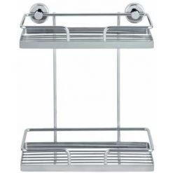 WENKO Etagère Murale Salle De Bain XL Sion, 2 Paniers De Douche Fixation Sans Perçage Power-Loc®, Acier, 26x31,5x13,5 Cm, Chromé 5 WENKO Etagère Murale Salle De Bain XL Sion, 2 Paniers De Douche Fixation Sans Perçage Power-Loc®, Acier, 26x31,5x13,5 Cm, Chromé -WENKO Soldes 6580659 2