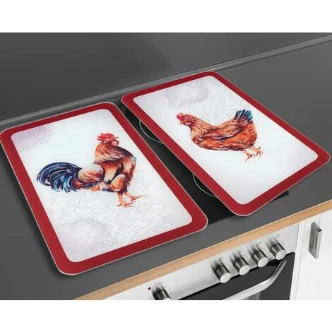 WENKO Protection Plaque De Cuisson En Verre, Protection Plaque Induction, "ferme", Lot De 2, Verre Trempé, 30x52 Cm, Multicolore 4 WENKO Protection Plaque De Cuisson En Verre, Protection Plaque Induction, "ferme", Lot De 2, Verre Trempé, 30x52 Cm, Multicolore – Image 2