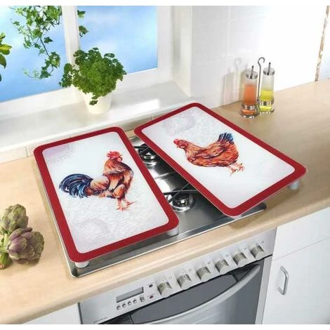 WENKO Protection Plaque De Cuisson En Verre, Protection Plaque Induction, "ferme", Lot De 2, Verre Trempé, 30x52 Cm, Multicolore 5 WENKO Protection Plaque De Cuisson En Verre, Protection Plaque Induction, "ferme", Lot De 2, Verre Trempé, 30x52 Cm, Multicolore – Image 3