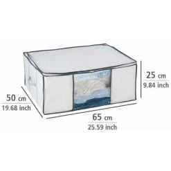 WENKO Housse Rangement Sous Vide Avec Boîte De Rangement, Soft Box L, 75% D'économie De Place, Protège Les Textiles De L'humidité Et Des Mites, Plastique, 65x50x27cm, Blanc - Transparent - Blanc -WENKO Soldes 6580677 5