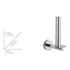 WENKO Stockeur Papier Toilette, Rangement Papier Toilette, Bosio Shine, Acier Inox, 8x18x12,5 Cm, Brillant - Brillant -WENKO Soldes 6580678 5