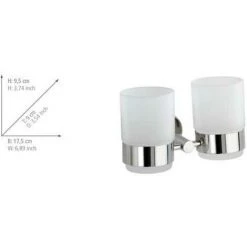 WENKO Porte Brosse à Dent Mural, Gobelet Salle De Bain Double, Duo Bosio Shine, Verre - Fixation Acier Inox, 17,5x9,5x9 Cm, Brillant - Brillant 10 WENKO Porte Brosse à Dent Mural, Gobelet Salle De Bain Double, Duo Bosio Shine, Verre - Fixation Acier Inox, 17,5x9,5x9 Cm, Brillant - Brillant -WENKO Soldes 6580680 4