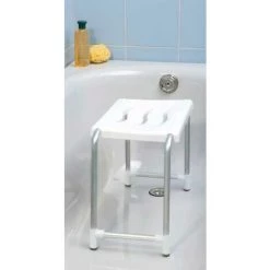 WENKO Tabouret De Douche Secura, Pieds Antidérapants, Capacité 130 Kg, Aluminium - Plastique, 50x32x26 Cm, Blanc - Blanc 9 WENKO Tabouret De Douche Secura, Pieds Antidérapants, Capacité 130 Kg, Aluminium - Plastique, 50x32x26 Cm, Blanc - Blanc -WENKO Soldes 6580685 3