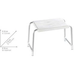WENKO Tabouret De Douche Secura, Pieds Antidérapants, Capacité 130 Kg, Aluminium - Plastique, 50x32x26 Cm, Blanc - Blanc 11 WENKO Tabouret De Douche Secura, Pieds Antidérapants, Capacité 130 Kg, Aluminium - Plastique, 50x32x26 Cm, Blanc - Blanc -WENKO Soldes 6580685 5