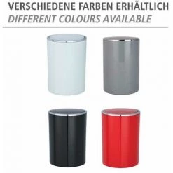 WENKO Petite Poubelle Salle De Bain, Poubelle à Couvercle, 5L, Inca, Plastique Haut De Gamme, Ø 18,5x25,5 Cm, Blanc 11 WENKO Petite Poubelle Salle De Bain, Poubelle à Couvercle, 5L, Inca, Plastique Haut De Gamme, Ø 18,5x25,5 Cm, Blanc -WENKO Soldes 6580700 5