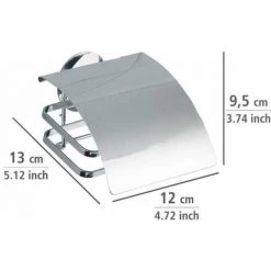 WENKO Dérouleur Papier Toilette Mural Avec Couvercle Turbo-Loc® Fixation Sans Perçage, Acier Inox, 12x9,5x13 Cm, Brillant - Brillant 10 WENKO Dérouleur Papier Toilette Mural Avec Couvercle Turbo-Loc® Fixation Sans Perçage, Acier Inox, 12x9,5x13 Cm, Brillant - Brillant -WENKO Soldes 6580709 4
