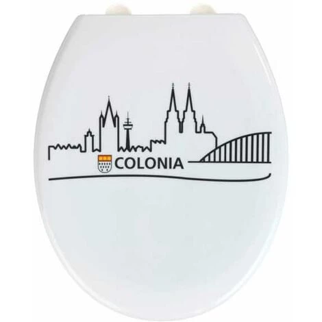 WENKO Abattant WC Avec Frein De Chute, Abattant WC Original Cologne Avec Fixation Inox, Duroplast Antibactérien, 37.5x44.5 Cm, Blanc - Blanc 3 WENKO Abattant WC Avec Frein De Chute, Abattant WC Original Cologne Avec Fixation Inox, Duroplast Antibactérien, 37.5x44.5 Cm, Blanc - Blanc