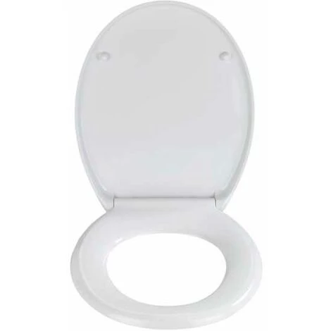 WENKO Abattant WC Avec Frein De Chute, Abattant WC Original Cologne Avec Fixation Inox, Duroplast Antibactérien, 37.5x44.5 Cm, Blanc - Blanc 4 WENKO Abattant WC Avec Frein De Chute, Abattant WC Original Cologne Avec Fixation Inox, Duroplast Antibactérien, 37.5x44.5 Cm, Blanc - Blanc – Image 2
