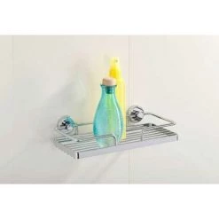 WENKO Etagère Murale Salle De Bain Sion, Panier De Douche Fixation Sans Perçage Power-Loc®, Acier, 26x6x13,5 Cm, Chromé - Chromé 8 WENKO Etagère Murale Salle De Bain Sion, Panier De Douche Fixation Sans Perçage Power-Loc®, Acier, 26x6x13,5 Cm, Chromé - Chromé -WENKO Soldes 6580722 3