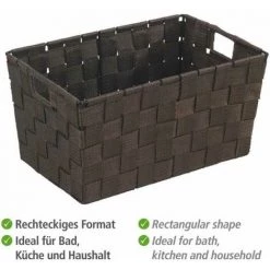 WENKO Panier salle de bain Adria, Rangement Salle De Bain S, Polypropylène, 30x20x15 Cm, marron - Marron 9 WENKO Panier salle de bain Adria, Rangement Salle De Bain S, Polypropylène, 30x20x15 Cm, marron - Marron -WENKO Soldes 6580725 3