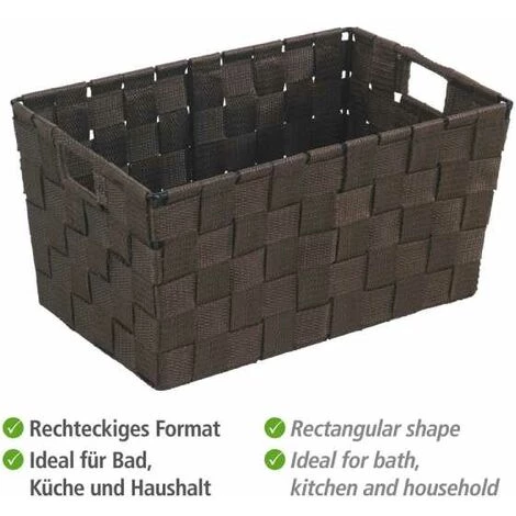WENKO Panier salle de bain Adria, Rangement Salle De Bain S, Polypropylène, 30x20x15 Cm, marron - Marron 5 WENKO Panier salle de bain Adria, Rangement Salle De Bain S, Polypropylène, 30x20x15 Cm, marron - Marron – Image 3