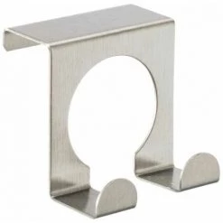 WENKO Crochet Porte Serviette Double à Suspendre, Porte Torchon Cuisine, Acier Inox, 5x5 Cm, Mat - Mat