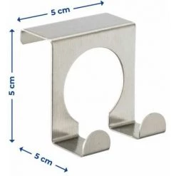 WENKO Crochet Porte Serviette Double à Suspendre, Porte Torchon Cuisine, Acier Inox, 5x5 Cm, Mat - Mat -WENKO Soldes 6580731 4