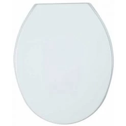 WENKO Abattant WC Aurora, Abattant WC Avec Fixation Plastique Ajustable, Lunette WC Résistante Et Facile à Nettoyer, Thermoplastique, 36,2 X 45 Cm, Blanc - Blanc